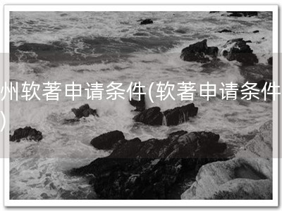 福州软著申请条件(软著申请条件惊喜)