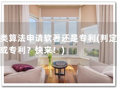 聚类算法申请软著还是专利(判定软著或专利？快来！)