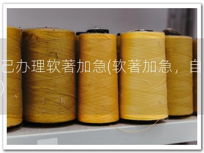 自己办理软著加急(软著加急，自办理)