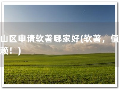 萧山区申请软著哪家好(软著，值得信赖！)