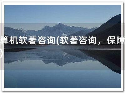 计算机软著咨询(软著咨询，保障版权)