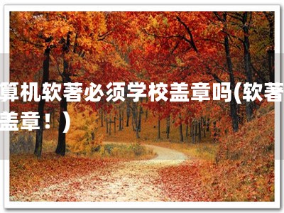 计算机软著必须学校盖章吗(软著不必盖章！)