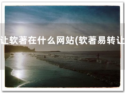 转让软著在什么网站(软著易转让！)