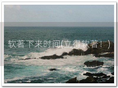 软著下来时间(立得软著！)
