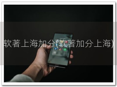 软著上海加分(软著加分上海)