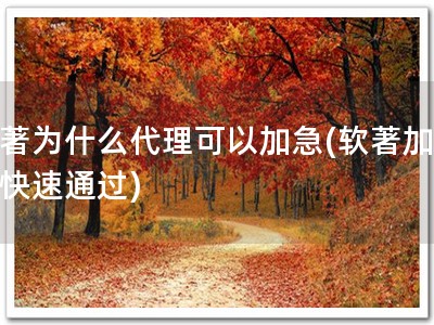 软著为什么代理可以加急(软著加急，快速通过)