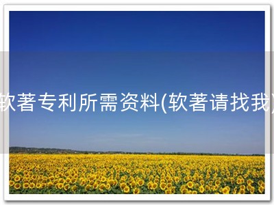 软著专利所需资料(软著请找我)