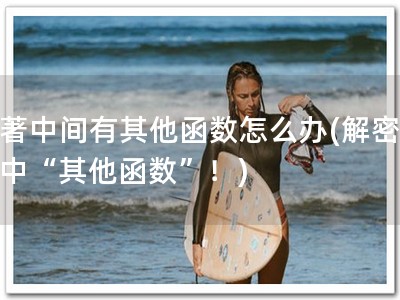 软著中间有其他函数怎么办(解密软著中“其他函数”！)