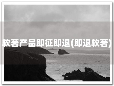 软著产品即征即退(即退软著)