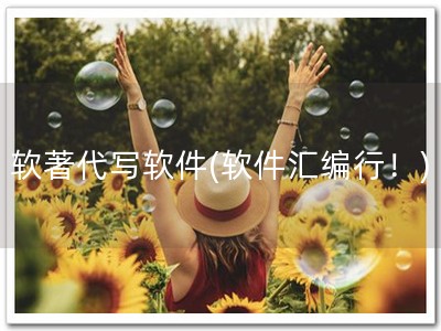软著代写软件(软件汇编行！)