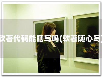 软著代码能瞎写吗(软著随心写)