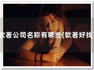软著公司名称有哪些(软著好找)