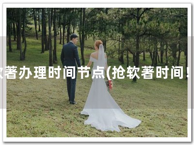 软著办理时间节点(抢软著时间！)