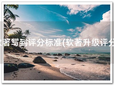 软著写到评分标准(软著升级评分)