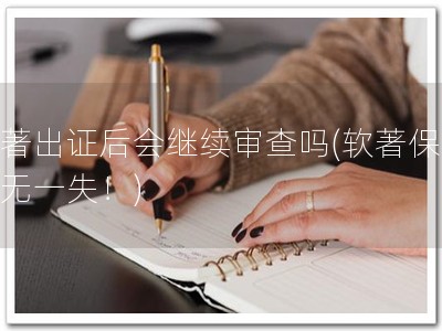 软著出证后会继续审查吗(软著保护万无一失！)