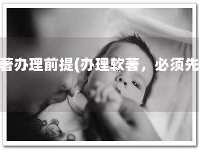 软著办理前提(办理软著，必须先知)