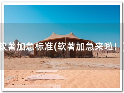 软著加急标准(软著加急来啦！)