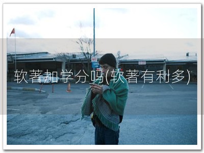 软著加学分吗(软著有利多)