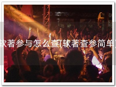 软著参与怎么查(软著查参简单)