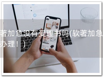 软著加急没有受理书吗(软著加急快速办理！)