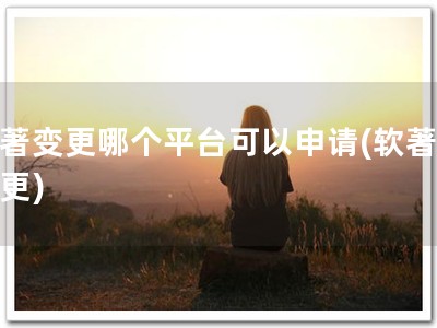 软著变更哪个平台可以申请(软著易变更)