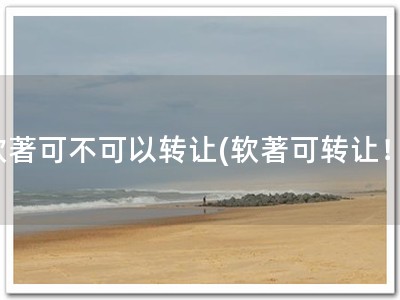 软著可不可以转让(软著可转让！)