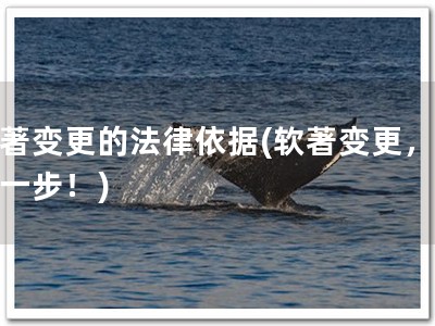 软著变更的法律依据(软著变更，快人一步！)