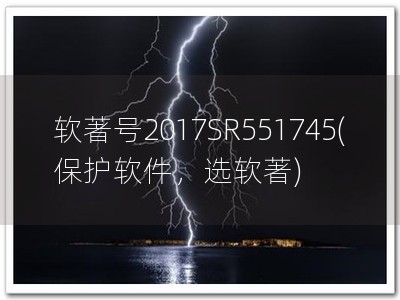 软著号2017SR551745(保护软件，选软著)