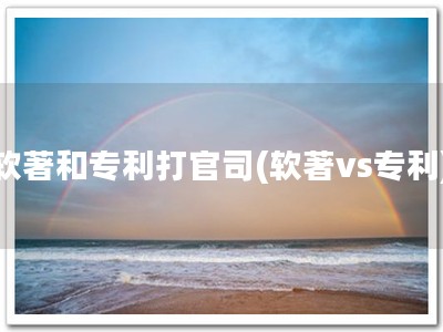 软著和专利打官司(软著vs专利)