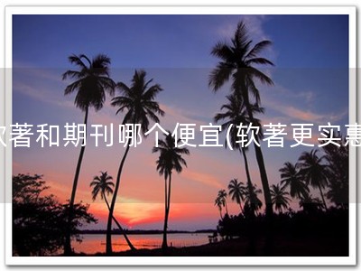 软著和期刊哪个便宜(软著更实惠)