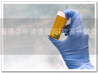 软著可以申请查阅吗(软著一键查！)