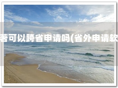软著可以跨省申请吗(省外申请软著)