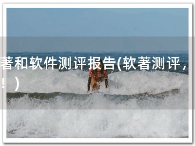 软著和软件测评报告(软著测评，了解！)