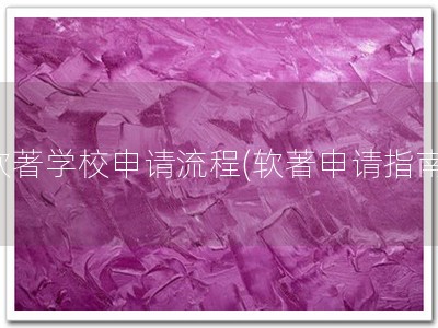 软著学校申请流程(软著申请指南)