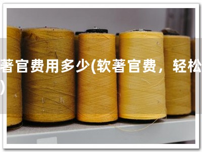 软著官费用多少(软著官费，轻松知晓)