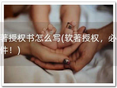 软著授权书怎么写(软著授权，必备文件！)