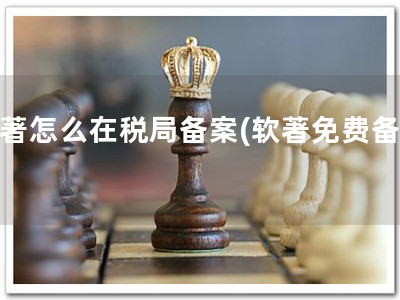 软著怎么在税局备案(软著免费备案)