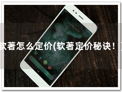 软著怎么定价(软著定价秘诀！)