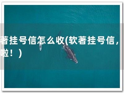 软著挂号信怎么收(软著挂号信，快收啦！)