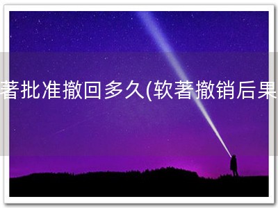 软著批准撤回多久(软著撤销后果！)