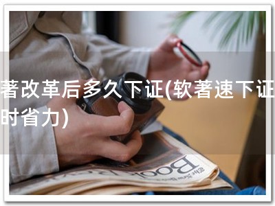 软著改革后多久下证(软著速下证，省时省力)
