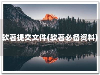 软著提交文件(软著必备资料)
