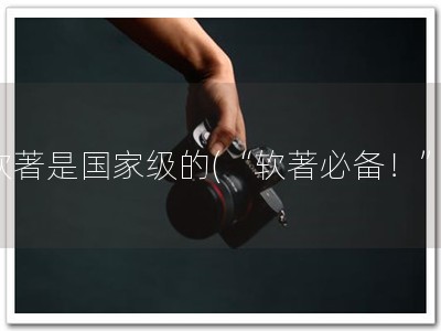 软著是国家级的(“软著必备！”)