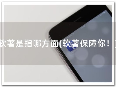 软著是指哪方面(软著保障你！)