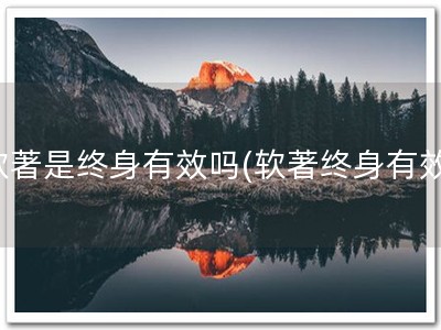软著是终身有效吗(软著终身有效)