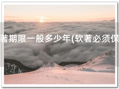 软著期限一般多少年(软著必须保护)