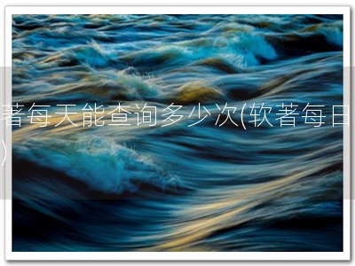 软著每天能查询多少次(软著每日上限)