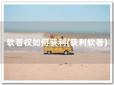 软著权如何获利(获利软著)