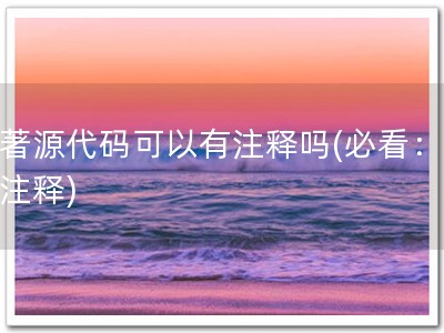 软著源代码可以有注释吗(必看：软著注释)