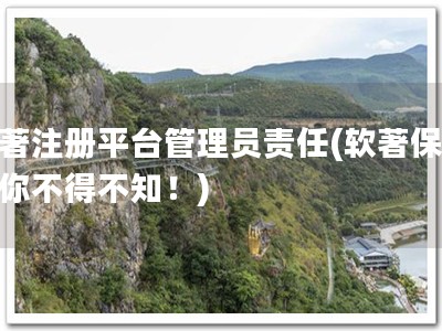 软著注册平台管理员责任(软著保护，你不得不知！)